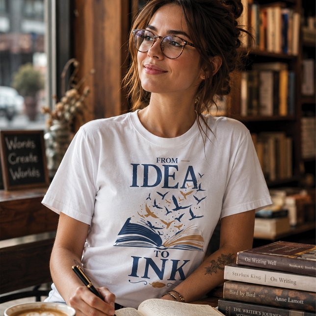 Från idé till bläck Författare Bokälskare Litterat T Shirt (Skapare uppladdad)