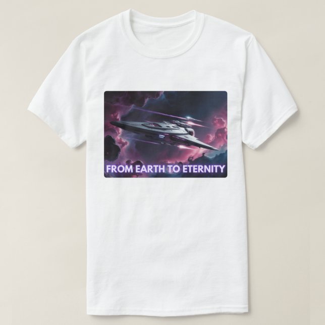 Från Jorden till Eternity Space Odyssey T Shirt (Design framsida)