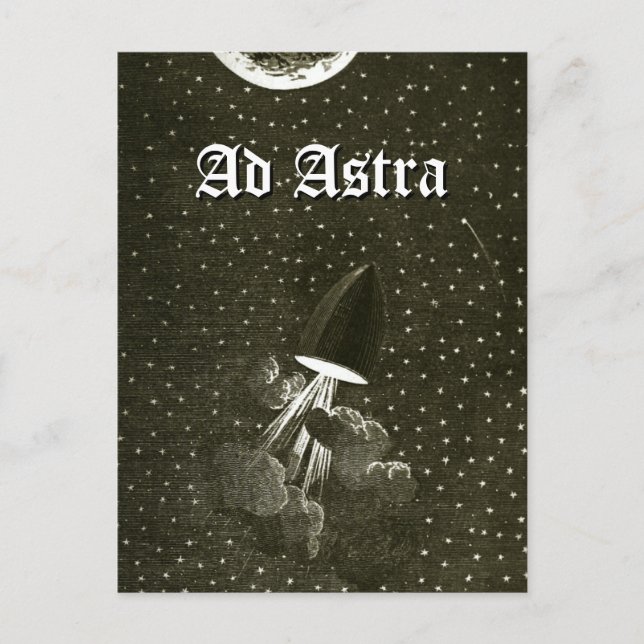 Från jorden till Måne art Ad Astra Vykort (Framsida)