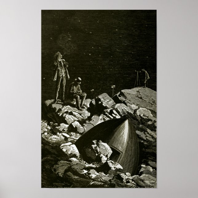 Från jorden till Måne av Jules Vern art 2 Poster (Framsidan)