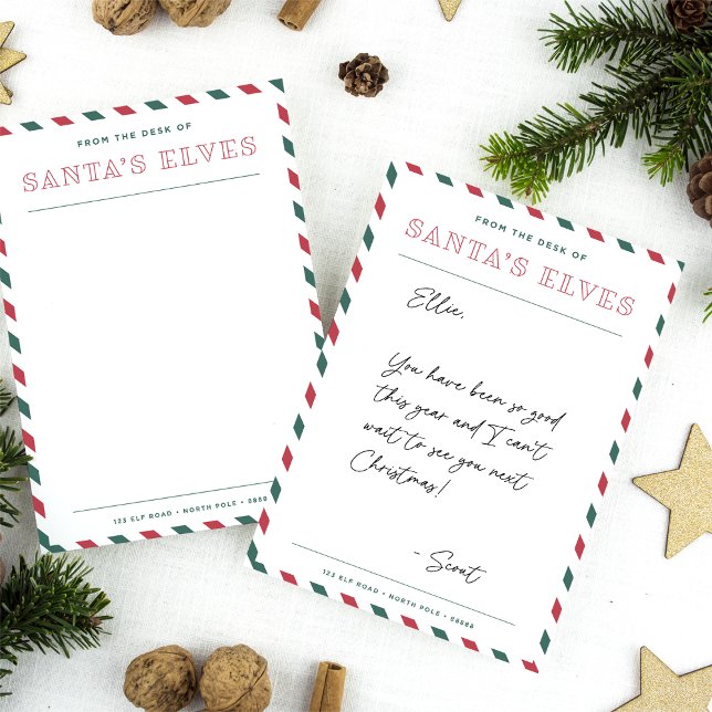 Från Jul Tomtens Tomtelillas Kontor Blank Jul Anteckningskort (Skapare uppladdad)