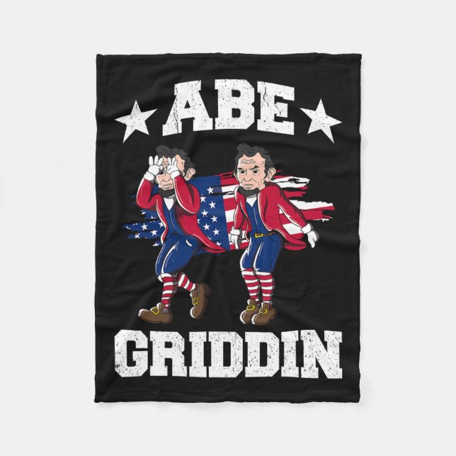 från juli Abraham Lincoln Griddy Abe Griddin Fleecefilt (Framsidan)