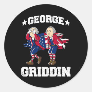 från juli George Washington Griddy George Griddin Runt Klistermärke