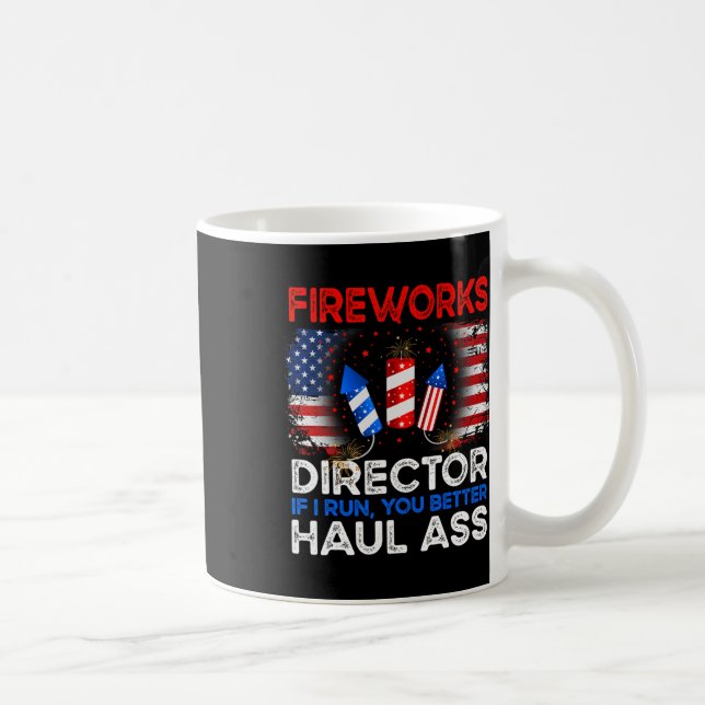från juli Manar Fireworks Director om jag Springa  Kaffemugg (Höger)