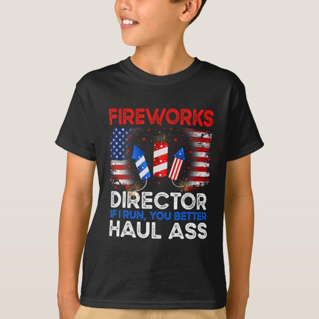 från juli Manar Fireworks Director om jag Springa  T Shirt (Framsida)
