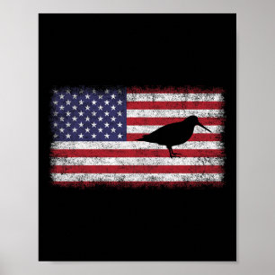 från juli Patriotic American Woodcock Bird Älskare Poster