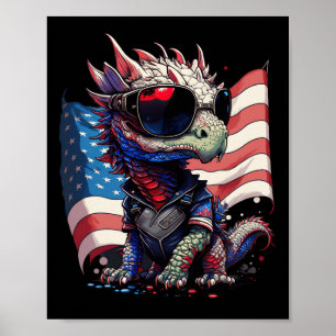 från juli Patriotic Dragon US Flagga Poster