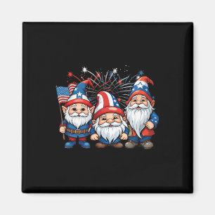 från juli Patriotic Gnomes American Flagga Usa Gno Magnet