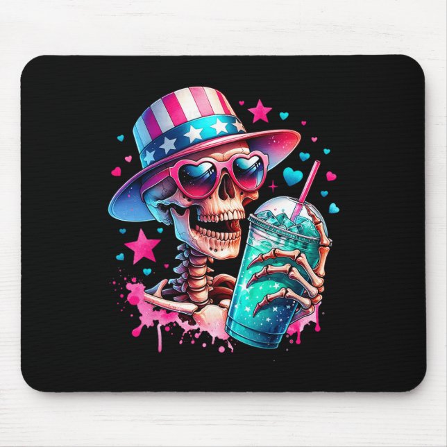 från juli Skeleton Retro Trendig Mamma Skull Mamma Musmatta (Framsidan)