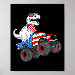 från juli t Rex Dino Trex Dinosaur Monster Lastbil Poster