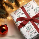Från jultomteleveransen till (eget namn) jul presentpapper<br><div class="desc">Den här festliga julklappen som omsluter pappra innehåller ett charmerande mönster av frimärke-liknande design, perfekt för att lägga till en personlig till presenter. Det centrala motivet är ett runt frimärke med ord "SANTA EXPRESS" och "NORTH POLE" som omger en rensilhuett, allt i en rik mörk-grönt. Omkring är det en halvcirkelformad...</div>