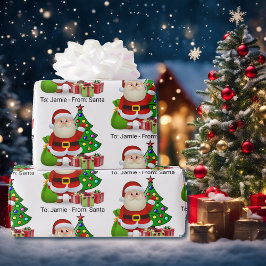 Från jultomten Add Child's Namn Anpassningsbar jul Presentpapper