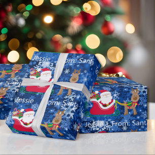 Från Jultomten Add Child's Namn Jul Wrappi Presentpapper