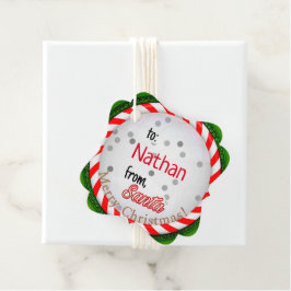 Från jultomten gåvor etiketter