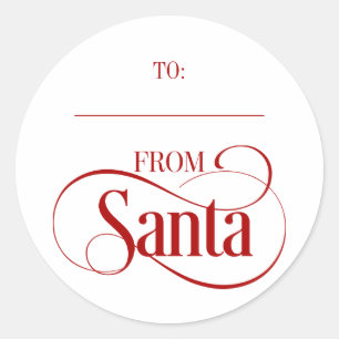 Från Jultomten Helgdag Round Stickers Runt Klistermärke