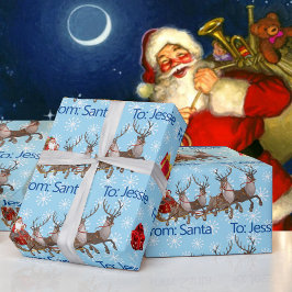 Från Jultomten, jul, lägg till barns Namn Snö Presentpapper