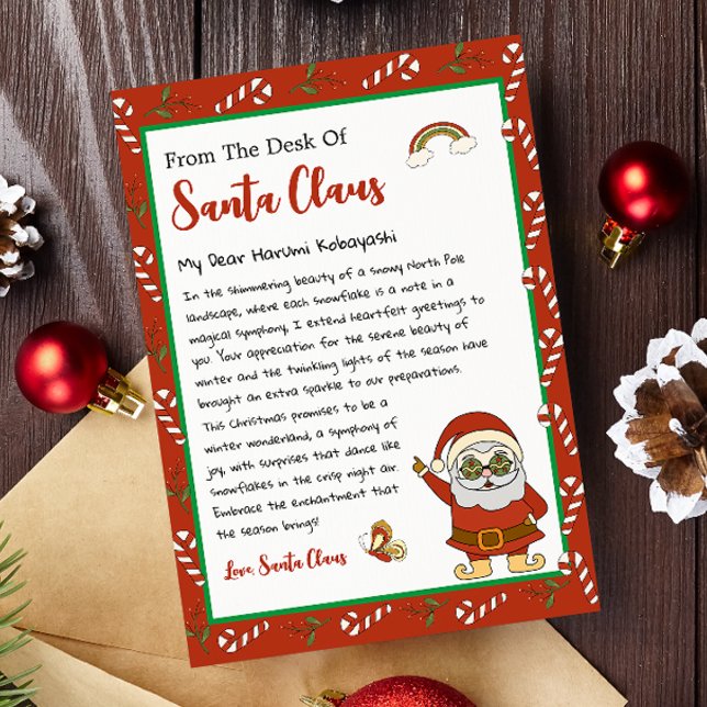 Från Jultomten juldek Brev Julkort (Skapare uppladdad)