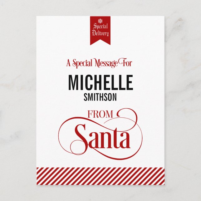 Från Jultomten julkort för Helgdag Helg Vykort (Framsida)