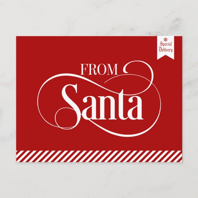 Från Jultomten julkort för Helgdag Helg Vykort (Framsida)