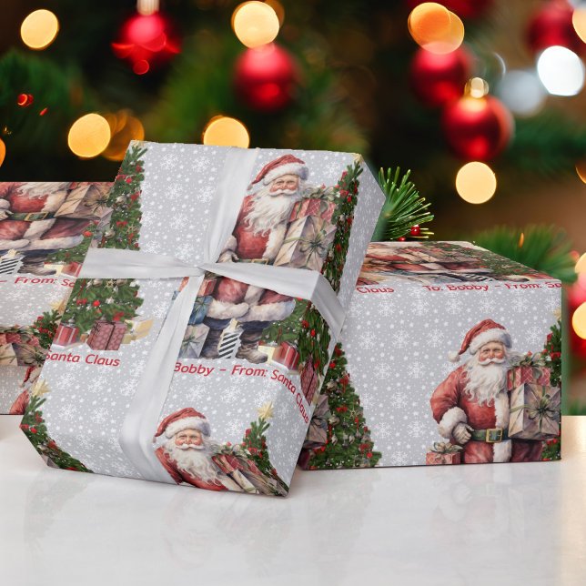 Från Jultomten Lägg till Barns Namn Boy eller Girl Presentpapper (Skapare uppladdad)