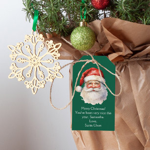 Från Jultomten Personlig Grönt Kids jul Presentetikett