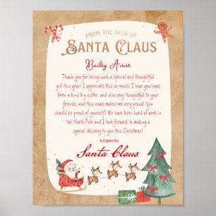 Från Jultomten Sled Santa Brev skrivbord Poster