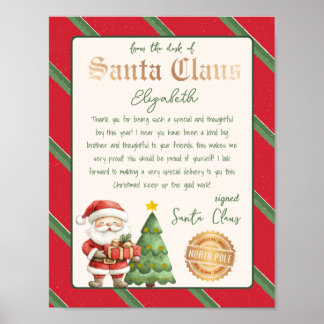 Från Jultomten Träd Santa Brev skrivbord Poster