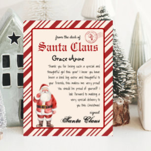 Från Jultomten Vintage Santa Brev Poster