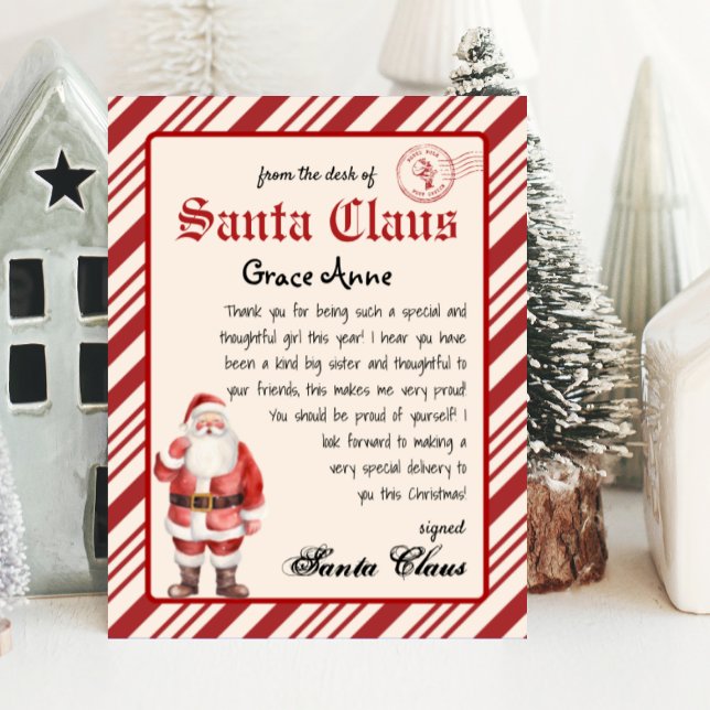 Från Jultomten Vintage Santa Brev Poster (Skapare uppladdad)