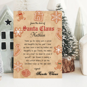Från Jultomten Vintage Santa Brev Poster