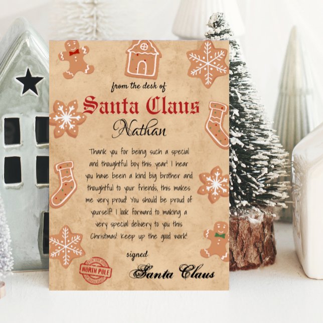 Från Jultomten Vintage Santa Brev Poster (Skapare uppladdad)