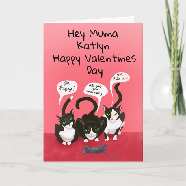 Från Kats ynka Valentine-Helgdag Card Helgkort (Framsida)