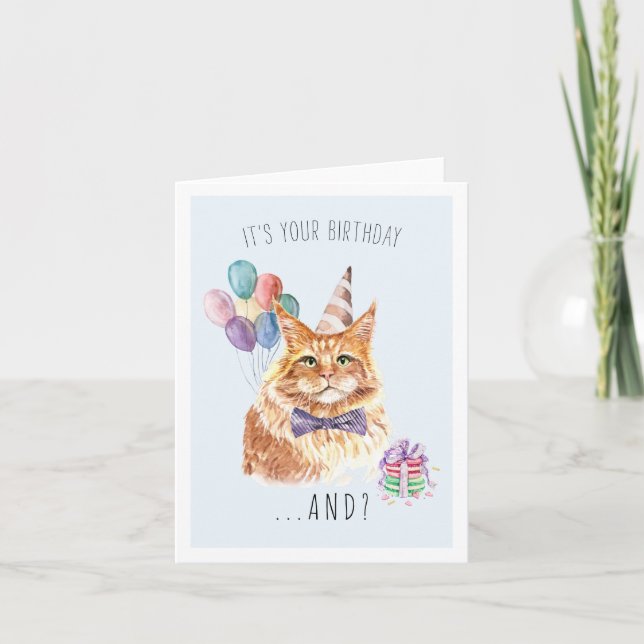 Från katt | Cute Kitten Birthday Card Kort (Framsida)
