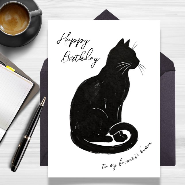Från katten till min favoritmänniska på födelsedag kort (From the Cat To My Favourite Human Birthday Card)