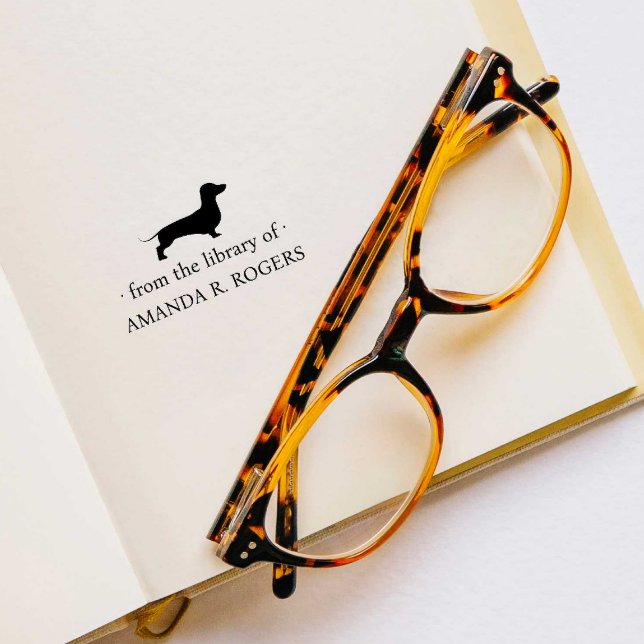 FRÅN KAVELNS BIBLIOTEK FÖR DACHSHUND ÄLARE STÄMPEL (Skapare uppladdad)