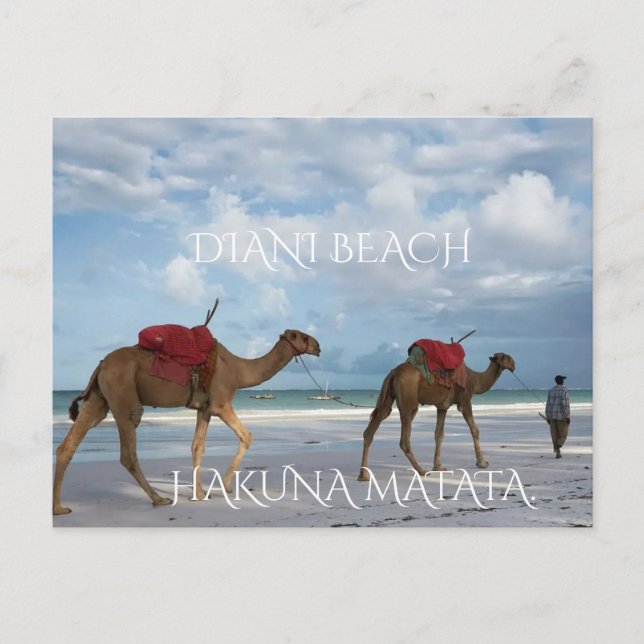 “Från Kenyas kust med kärlek – Diani Beach” Vykort (Framsida)