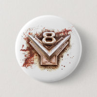 Från klassikerbilen: Rostig gammal v8 emblem i