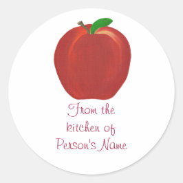 Från köket, Apple Sylt Jelly Stickers Runt Klistermärke