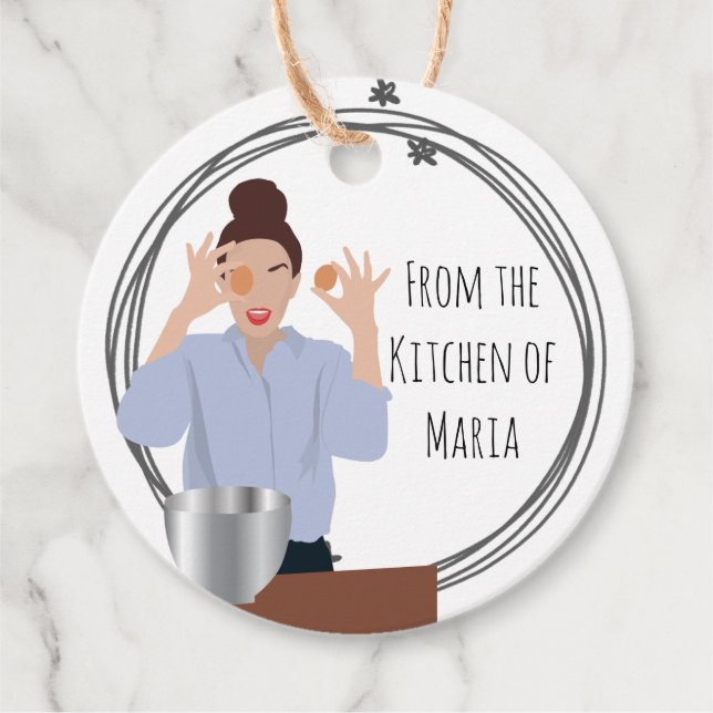 "Från köket av" Anpassningsbar som gör favoritmärk Gåvor Etiketter (Framsida)