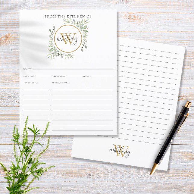 Från köket av Grey Monogram-receptkort (Skapare uppladdad)