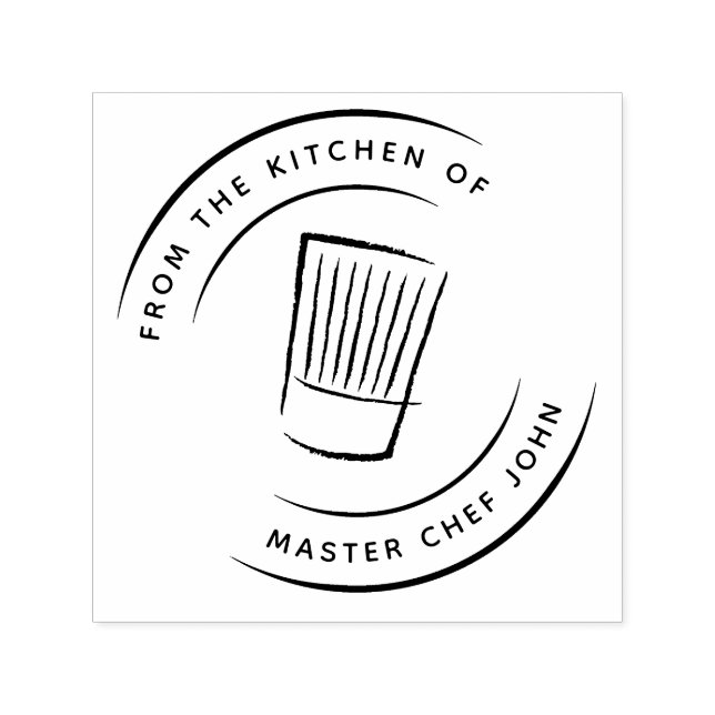 Från köket av - Rak Chef Hat Självfärgande Stämpel (Design)