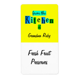 Från köket Custom Blue Green Recept Etikett Fraktsedel