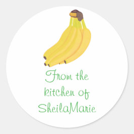 Från köket i Banana Lid Stickers Runt Klistermärke