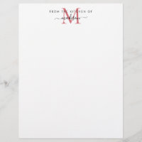 Från köket i Burgundy Red Monogram Recipe