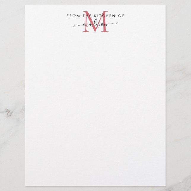 Från köket i Burgundy Red Monogram Recipe (Framsida)