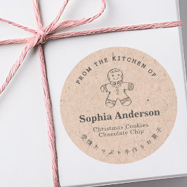 Från köket i Gingertea Cookie Kraft Papper Runt Klistermärke