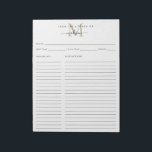 Från köket i Guld Monogram Recipe Lakan Anteckningsblock<br><div class="desc">Modern Elegant Snyggt Personlig från Guld Monogramskript i Anteckningsblocket Namn Recipe Lakan</div>