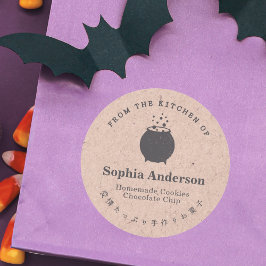 Från köket i Halloween Cauldron Kraft Runt Klistermärke