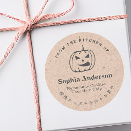 Från köket i Jack o lantern Rustic Kraft Runt Klistermärke