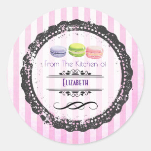 Från köket i Macaron-sötsaker Runt Klistermärke